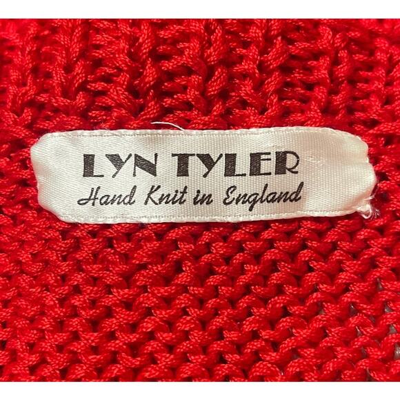 VINTAGE 80s Lynn Tyler Hand Knit Puppy Sweater Size XL - Picture 5 of 5